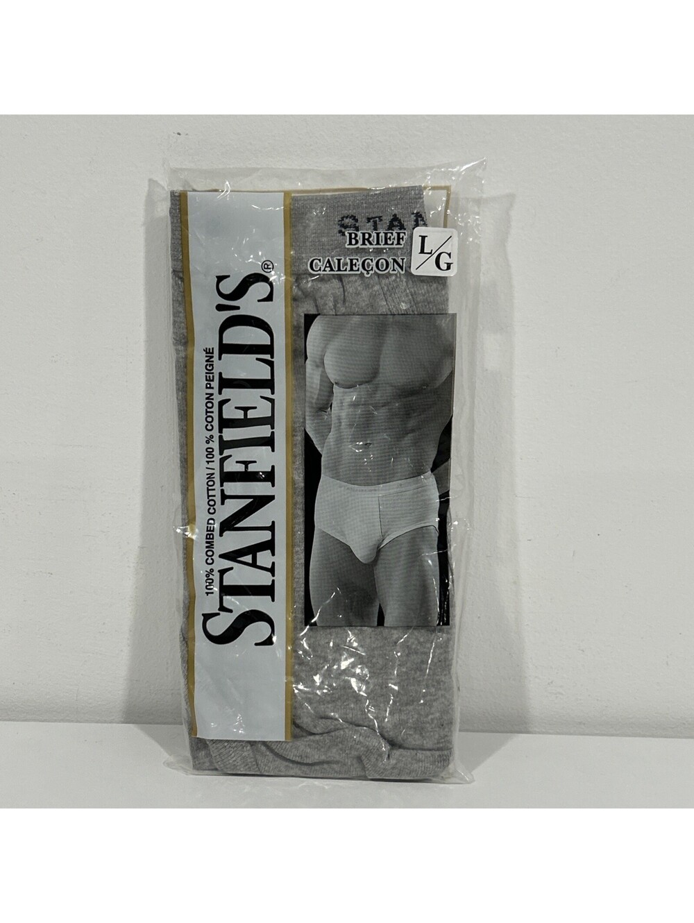NOS New Stanfields Vintage Men’s Briefs Large Grey Made in NS Original Factory